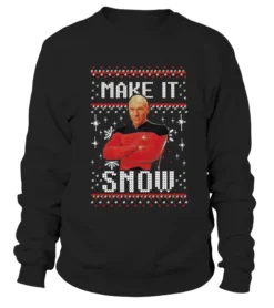 Star Trek Next Picard Make It Snow Ugly Sweater Christmas