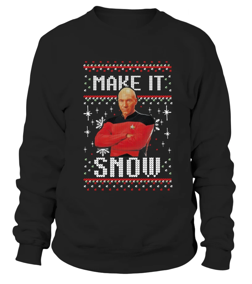 Star Trek Next Picard Make It Snow Ugly Sweater Christmas