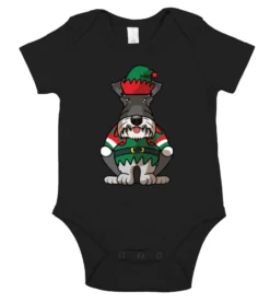 Merry Christmas Miniature Schnauzer Greetings Dog Owner Elf Costume T-Shirt