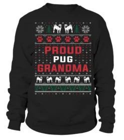 Proud Pug Grandma Christmas Sweater