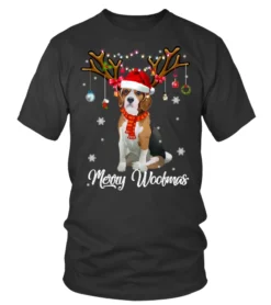 Merry Woofmas Beagle Reindeer Christmas Dog