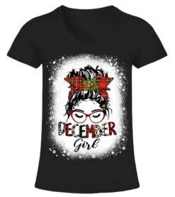 Bleached Messy Bun December Girl Christmas December Birthday Classic T-Shirt