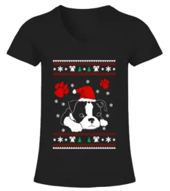 Boston Dog Christmas T Shirt Men Women Youth