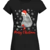 Christmas Cat Grey Cat In Santa Hat Merry Catmas Christmas T-Shirt