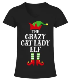 Crazy Cat Lady Elf Family Matching Christmas Elf Group Gift T-Shirt