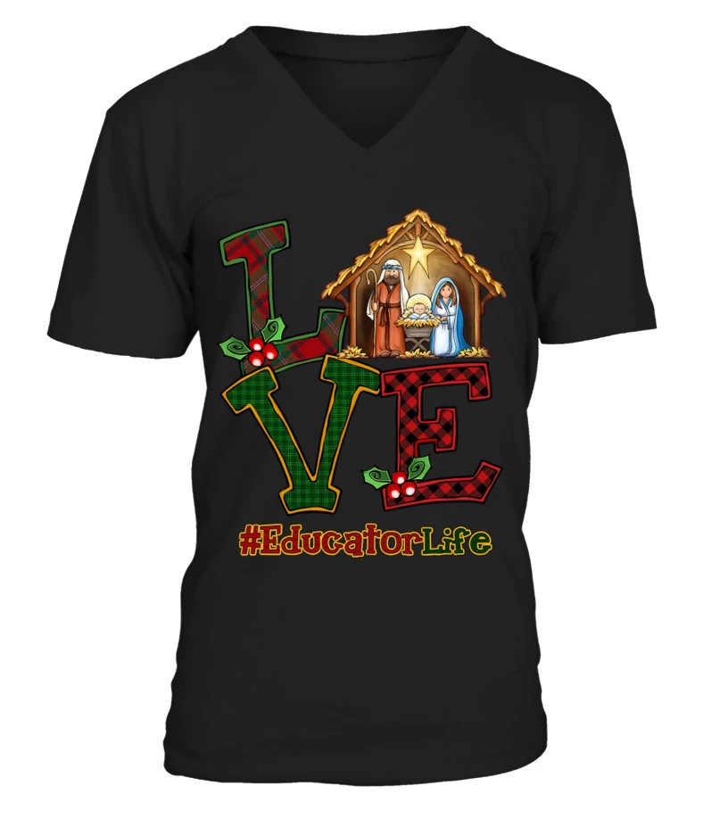 Educator Love Jesus Merry Christmas Xmas Christian Noel T-Shirt