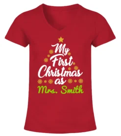 FIRST CHRISTMAS AS MRS CUSTOM TSHIRT SWEATSHIRT HOODIE