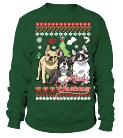 French Bull Dog Christmas Sweater