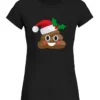 Funny Emoji Santa Hat Christmas Poop