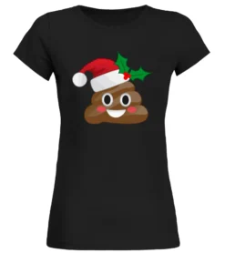 Funny Emoji Santa Hat Christmas Poop