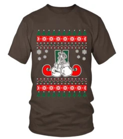 Kids Boxing Ugly Christmas Sweater T Shirt 8 Navy