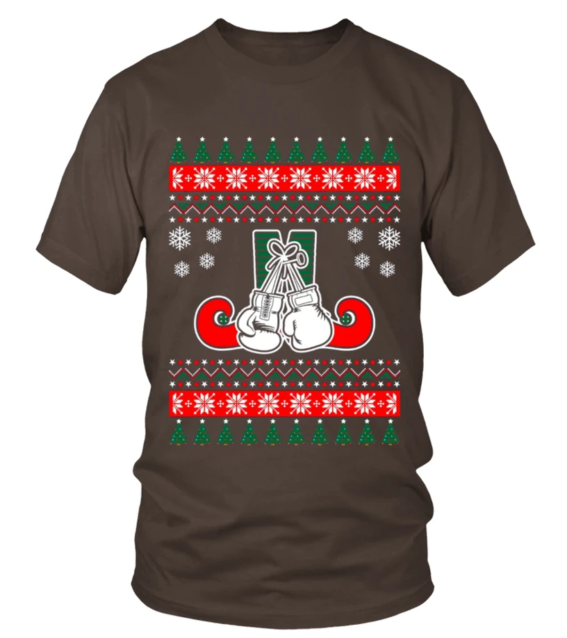 Kids Boxing Ugly Christmas Sweater T Shirt 8 Navy