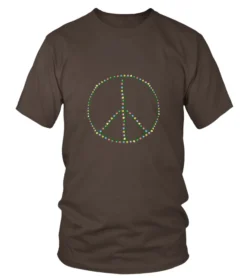 Men S Peace Sign Christmas Lights T Shirt 2xl Kelly Green