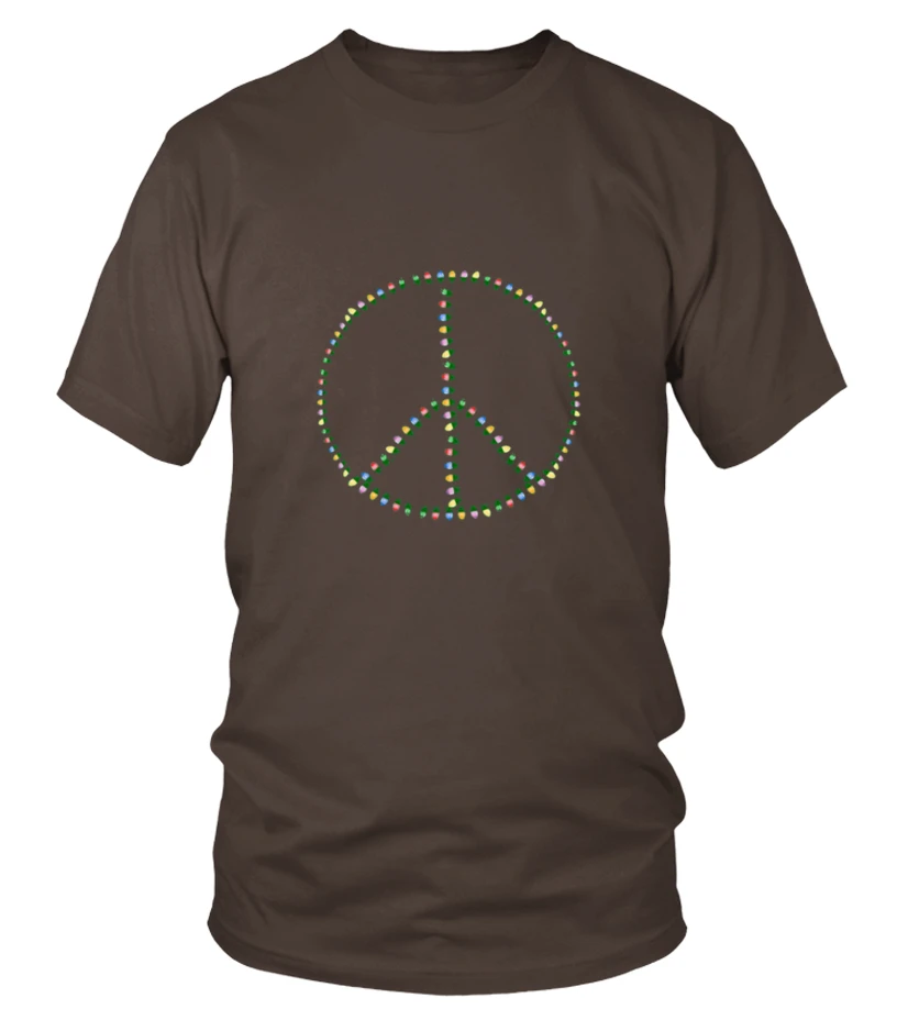 Men S Peace Sign Christmas Lights T Shirt 2xl Kelly Green