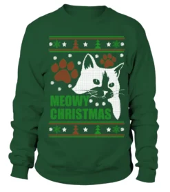 Meowy - Ugly Christmas Sweater-Tees!