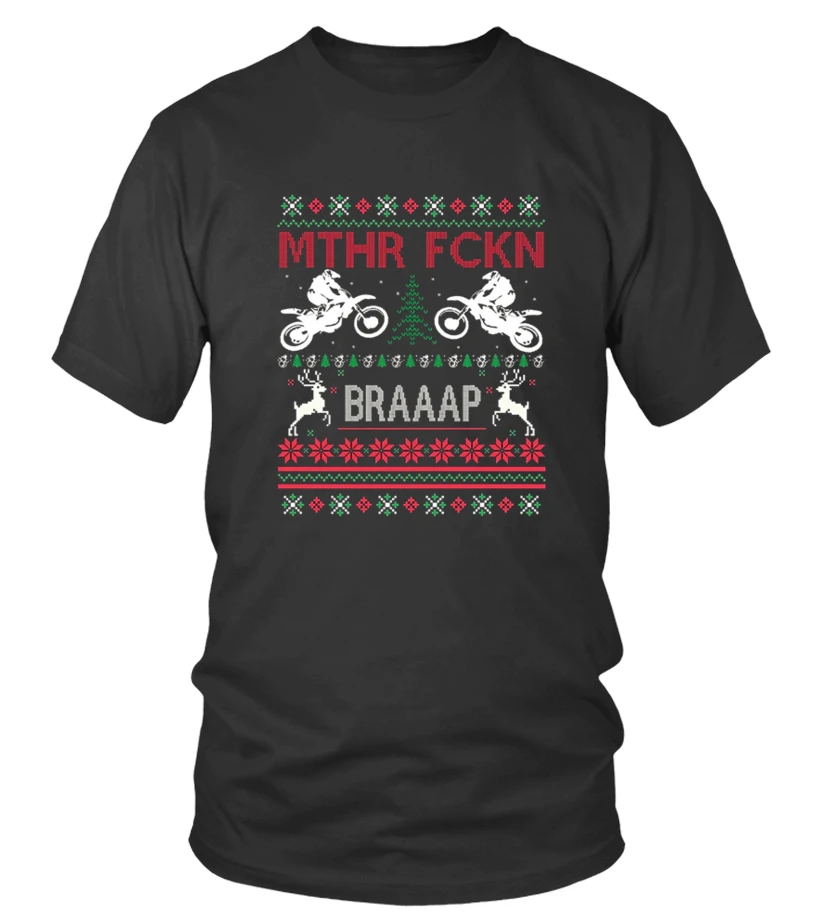 Mthr Fckn Braaap Ugly Christmas Sweater Dirt Bike