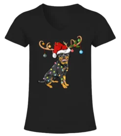 Rottweiler Xmas Gift Santas Reindeer Rottweiler Christmas T-Shirt